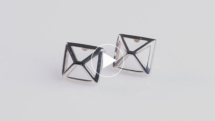 Trinity College Dublin Sterling Silver Stud Earrings Rectangle Door