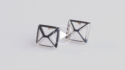 Trinity College Dublin Sterling Silver Stud Earrings Rectangle Door