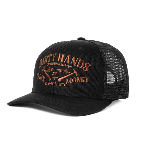Troll Co. Catena "Dirty Hands Clean Money" Curved Brim Snapback Cap Hats & Caps Troll Co. Black/Brown Embroidery OS