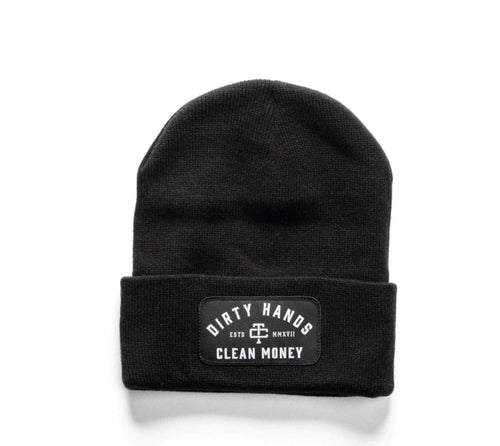 Troll Co. Premium "Dirty Hands Clean Money" Patch Knit Beanie Hats & Caps Troll Co. Black OS