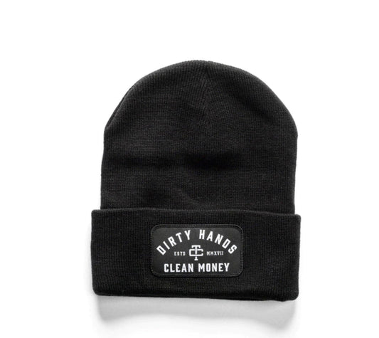 Troll Co. Premium "Dirty Hands Clean Money" Patch Knit Beanie Hats & Caps Troll Co. Black OS