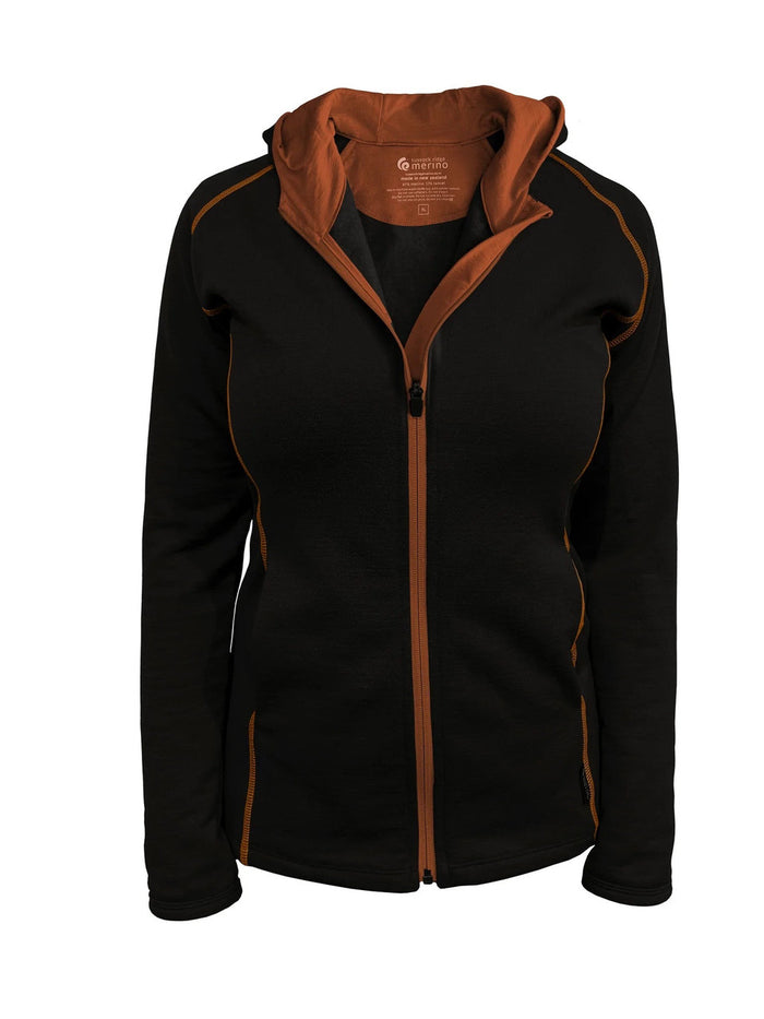 Tussock Ridge - Merino - Tencel Ladies Full Zip Jacket with Hood