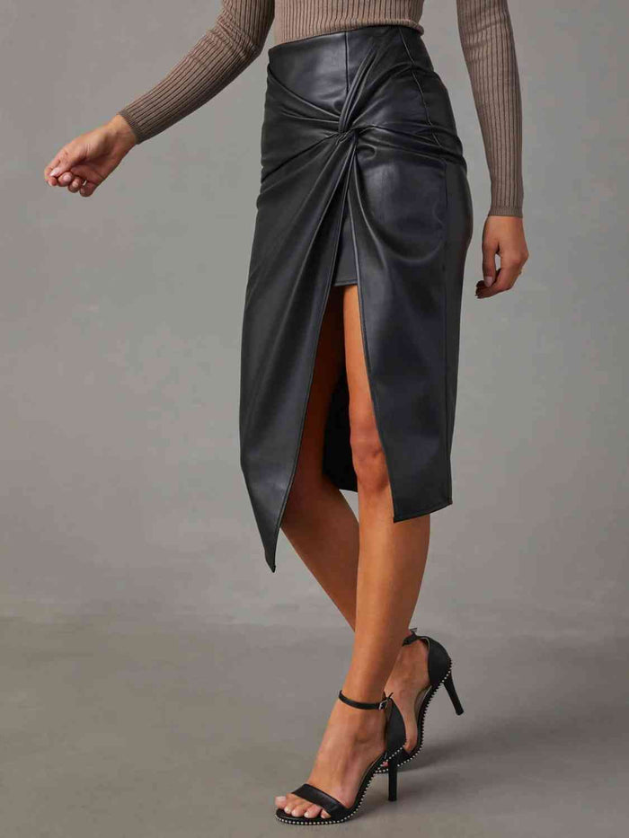 Twist Detail High Waist Skirt - Madikfashions.com