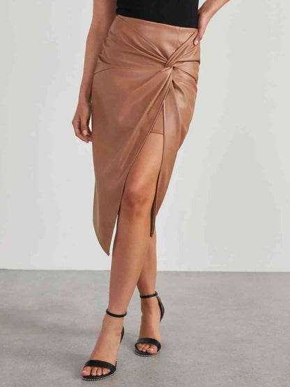 Twist Detail High Waist Skirt - Madikfashions.com