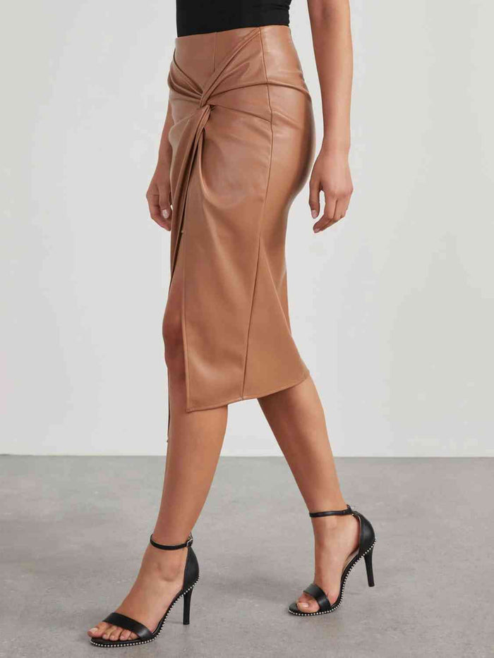Twist Detail High Waist Skirt - Madikfashions.com