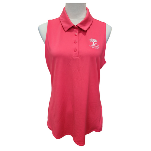 Under Armour Pink Sleeveless Women's Golf Polo w/Logo Size L
