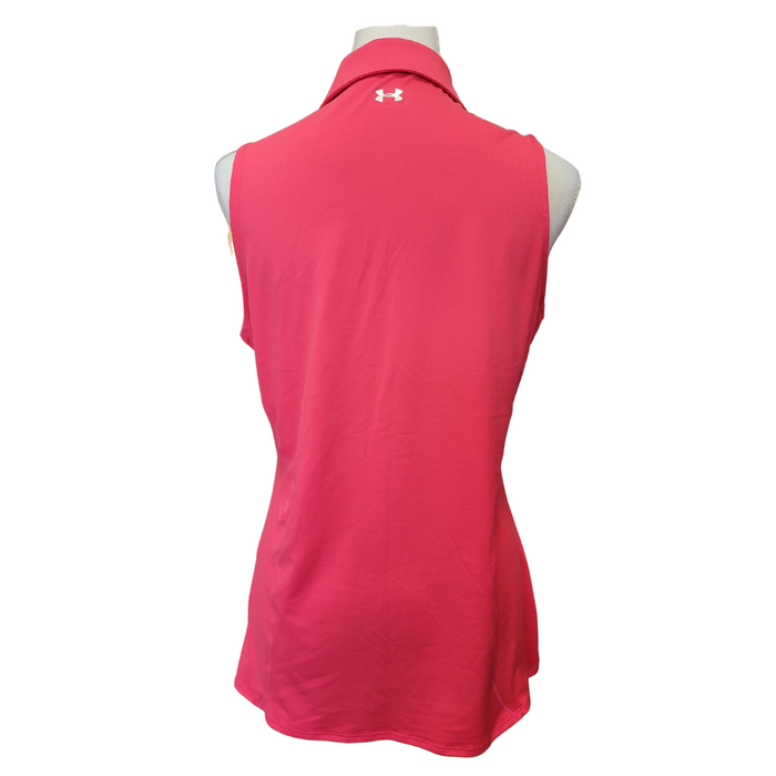 Under Armour Pink Sleeveless Women's Golf Polo w/Logo Size L