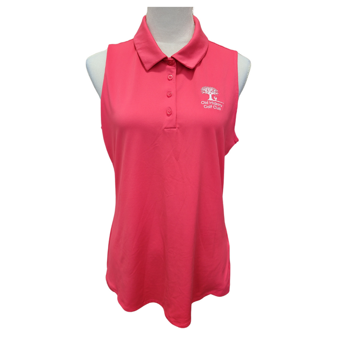 Under Armour Pink Sleeveless Women's Golf Polo w/Logo Size L