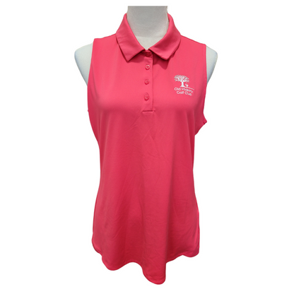 Under Armour Pink Sleeveless Women's Golf Polo w/Logo Size L