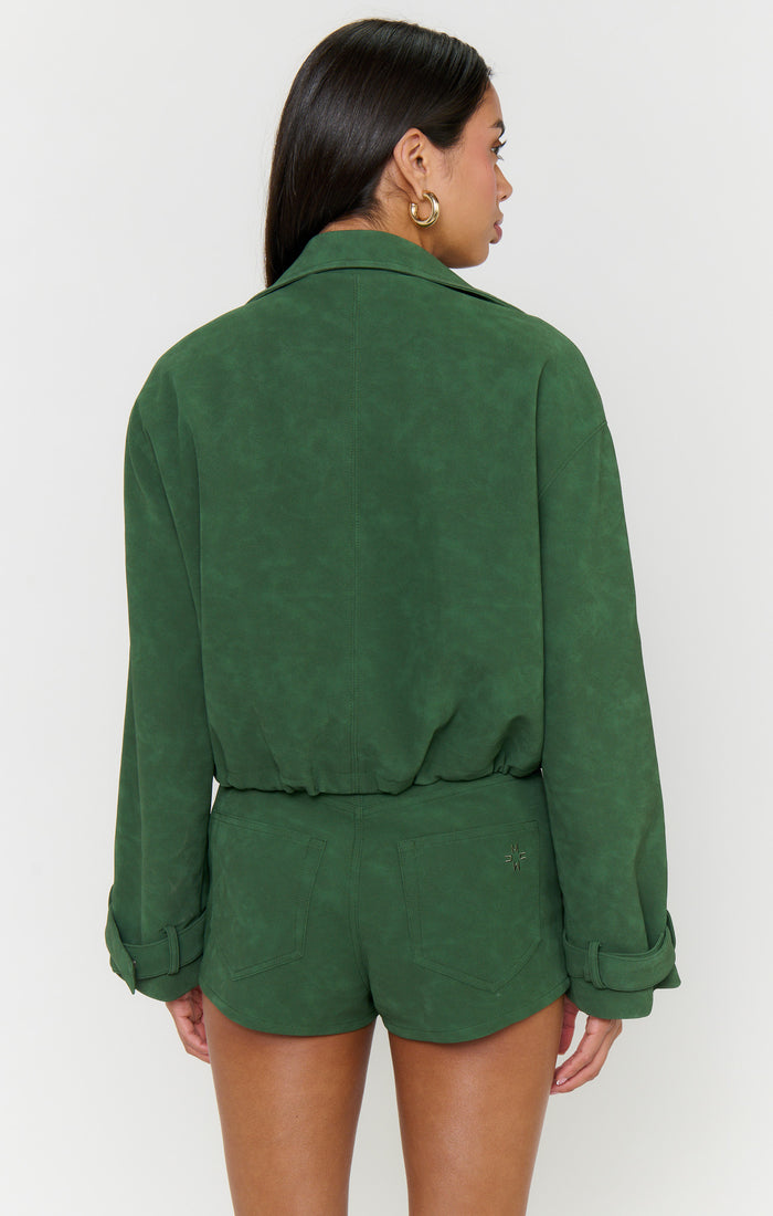 Ventura Jacket ~ Green Faux Suede