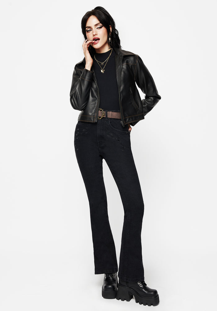 Vera Baby Boot Split Hem Flared Jeans