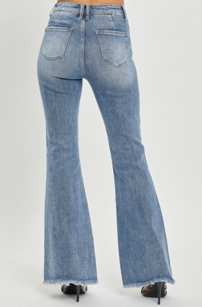 Vintage Frayed Flared Jeans - SexyModest Boutique