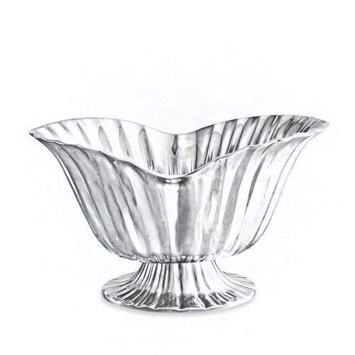 Beatriz Ball Vintage Vienna Medium Grissini Pedestal — Fluted oval pedestal dish isolated on white