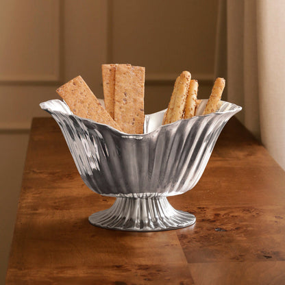 Beatriz Ball Vintage Vienna Medium Grissini Pedestal — With breadsticks on a wooden table