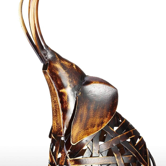Weaving Elephant Sculpture - Modern Home Decor Accent
