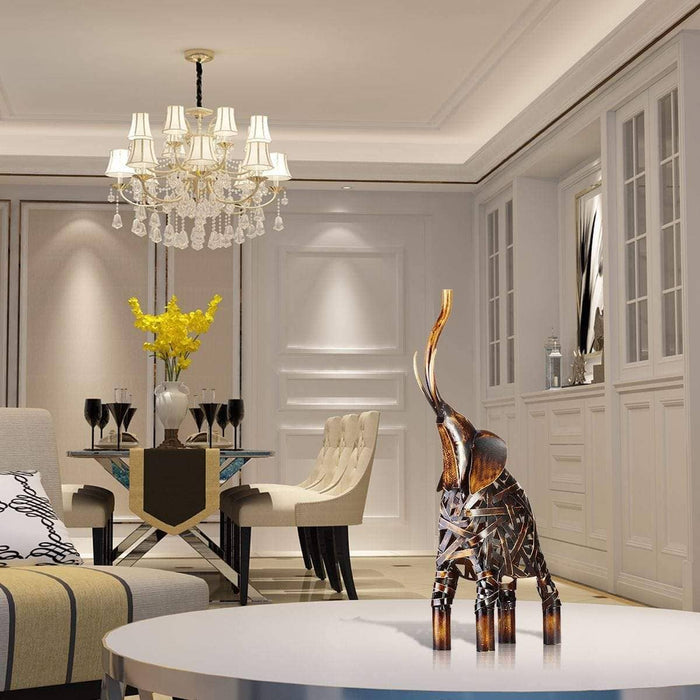 Weaving Elephant Sculpture - Modern Home Decor Accent