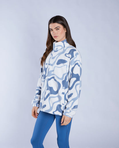Whimsey Fleece Zipper Multi Blue