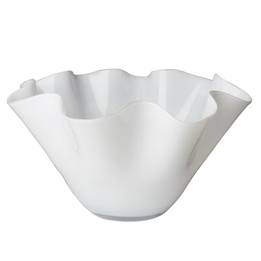 White Bowl with Wavy Top