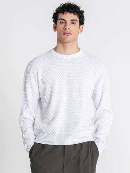 sweats / White Hexa Knit Sweater