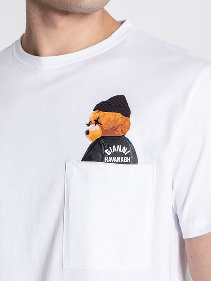 t-shirts / White Look Back Pocket Tee