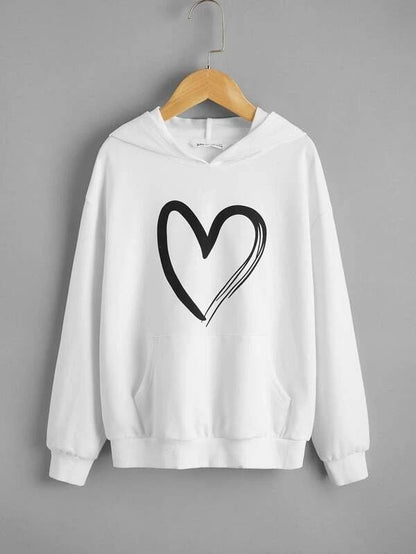 WHITE SWEATSHIRT SHREDDED HEART