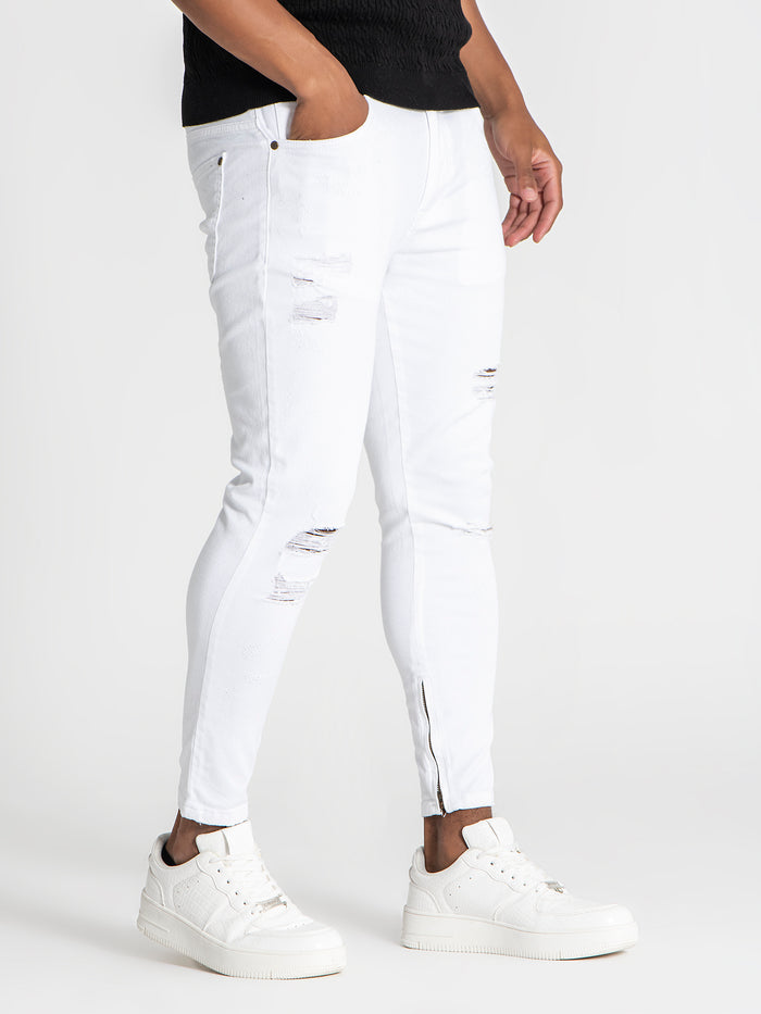 jeans / White Zipper Jeans