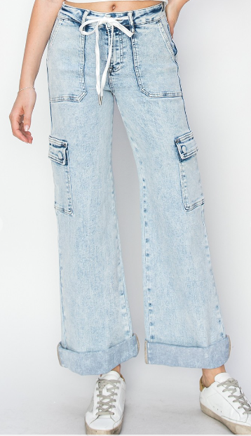 Wide Leg Cargo Jeans - SexyModest Boutique