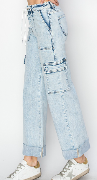 Wide Leg Cargo Jeans - SexyModest Boutique