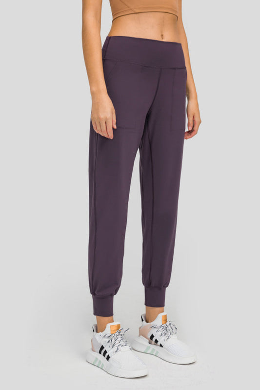 Wide Waistband Slant Pocket Pants - Madikfashions.com