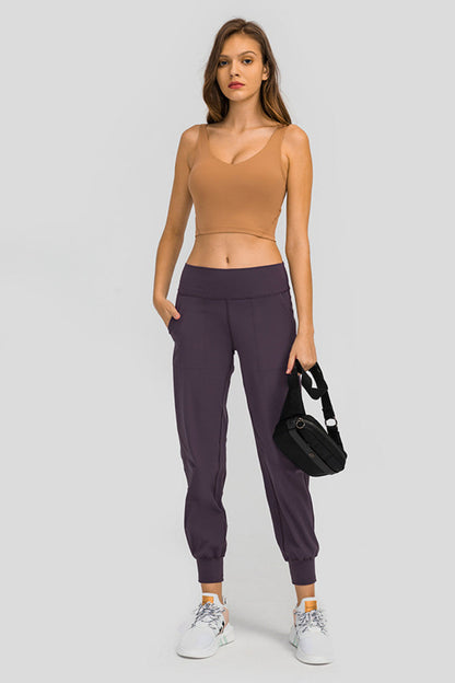 Wide Waistband Slant Pocket Pants - Madikfashions.com