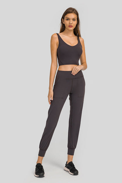 Wide Waistband Slant Pocket Pants - Madikfashions.com