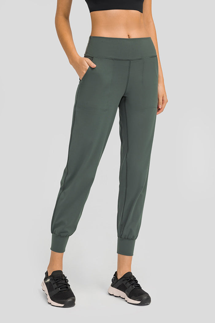 Wide Waistband Slant Pocket Pants - Madikfashions.com