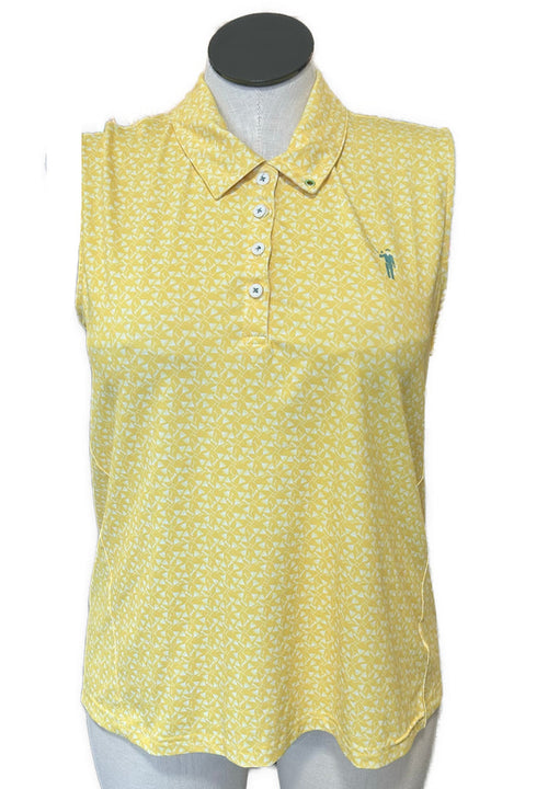 William Murray Women's Yellow Martini Sleeveless Golf Polo Size XL MSP$80
