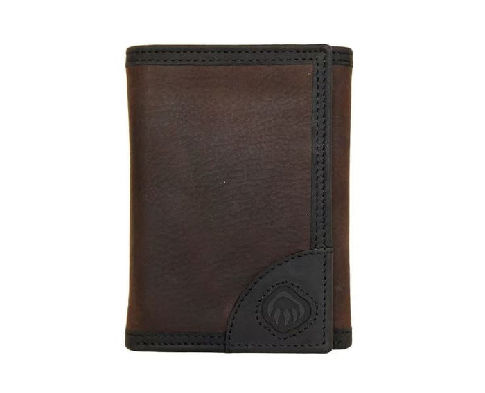 Wolverine I-90 DuraShocks® Trifold RFID Leather Wallet Wallets Wolverine Black/Brown OS