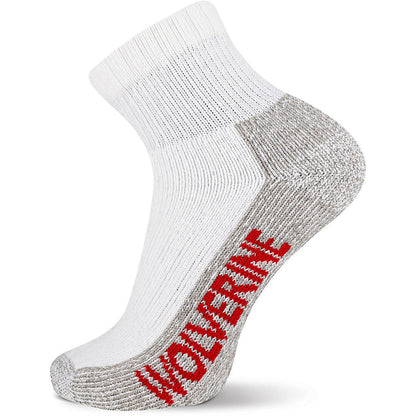 Wolverine Men's Steel Toe Cotton Quarter Sock 2-Pack Socks Wolverine White OS