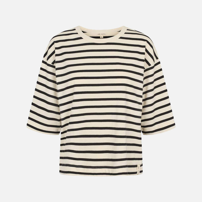 Women's Cotton Signe Boxy Tee - Pristine Stripe