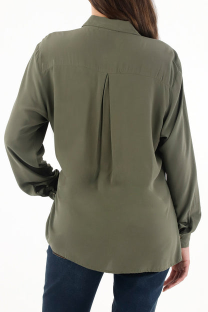 Women's Green Long Sleeve Shirt
