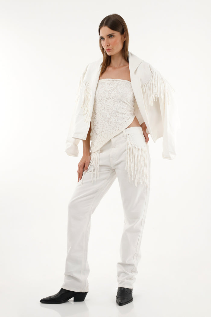 Women's High-Waisted Frayed Hem Jeans