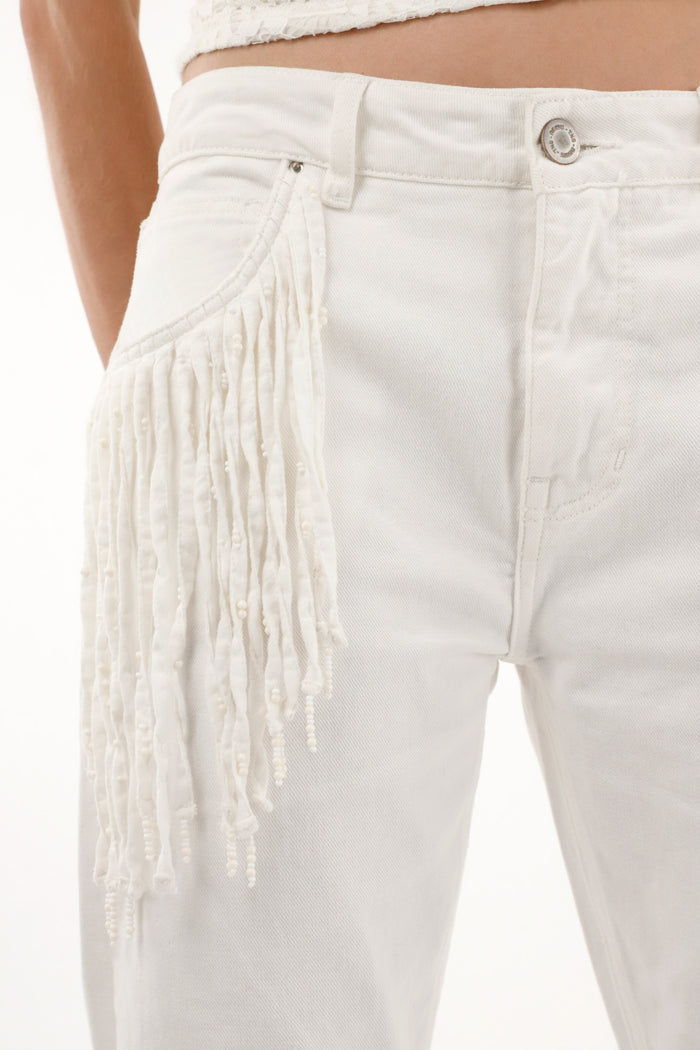 Women's High-Waisted Frayed Hem Jeans
