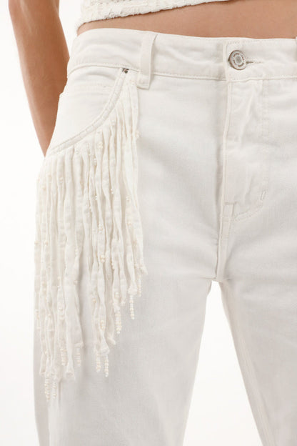 Women's High-Waisted Frayed Hem Jeans