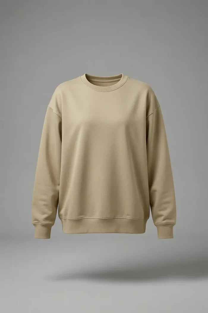 Women's Premium Beige Fleece Sweatshirt - Hinz Clothing