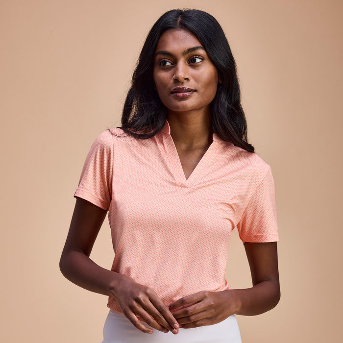 Women's Vacationer Printed Short Sleeve Polo