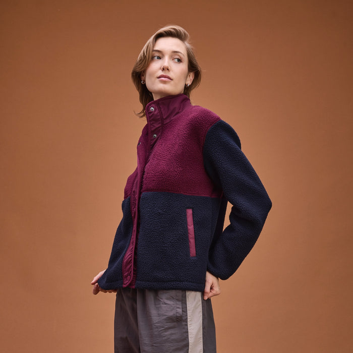 Women's Warm Up Colorblock Sherpa Fleece Jacket