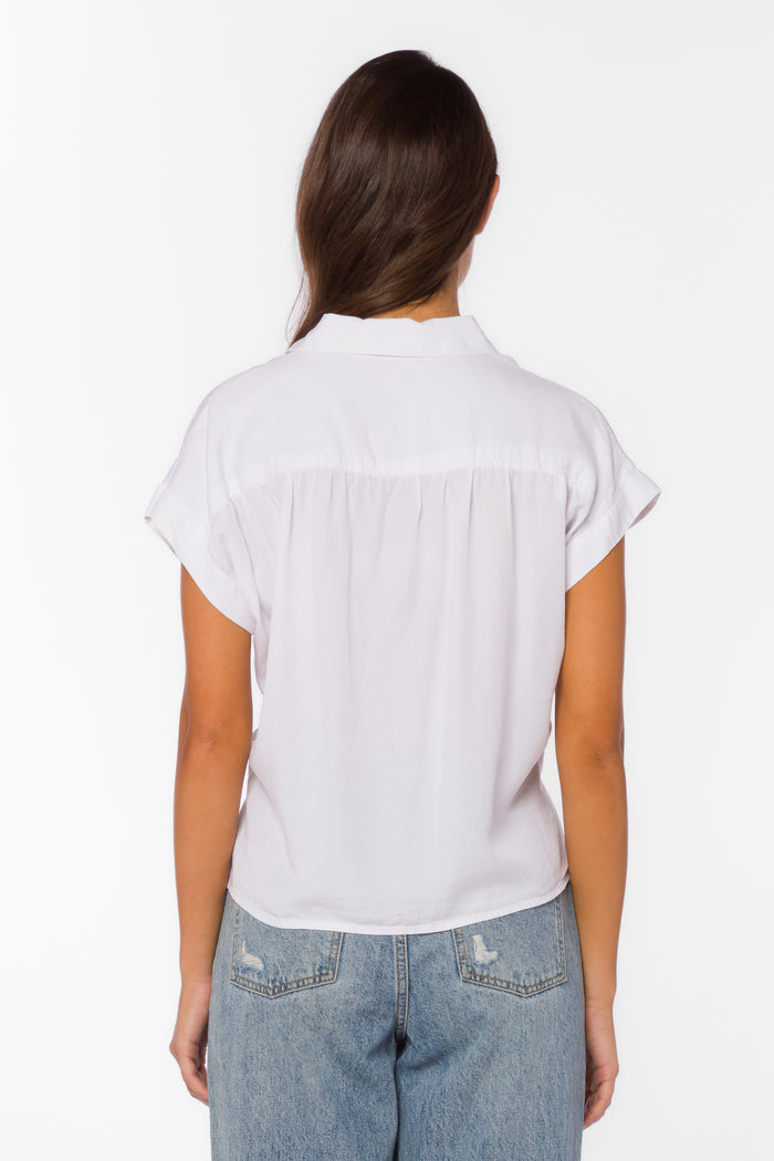 Xander Optic White Shirt - Tops - Velvet Heart Clothing