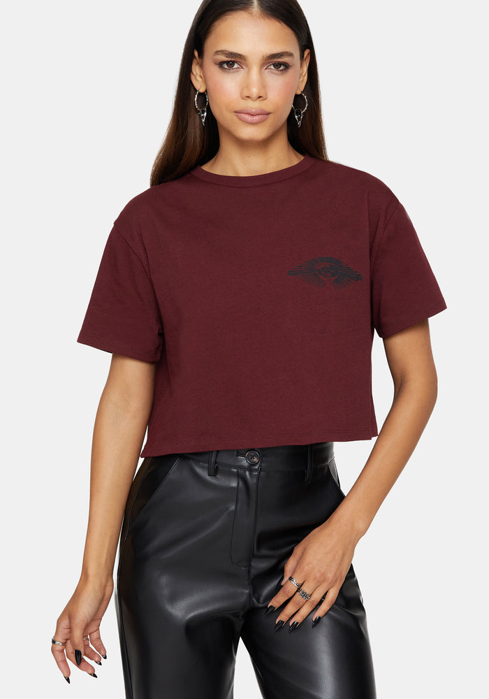 Xove Medieval Graphic Boxy Crop Cotton T-Shirt