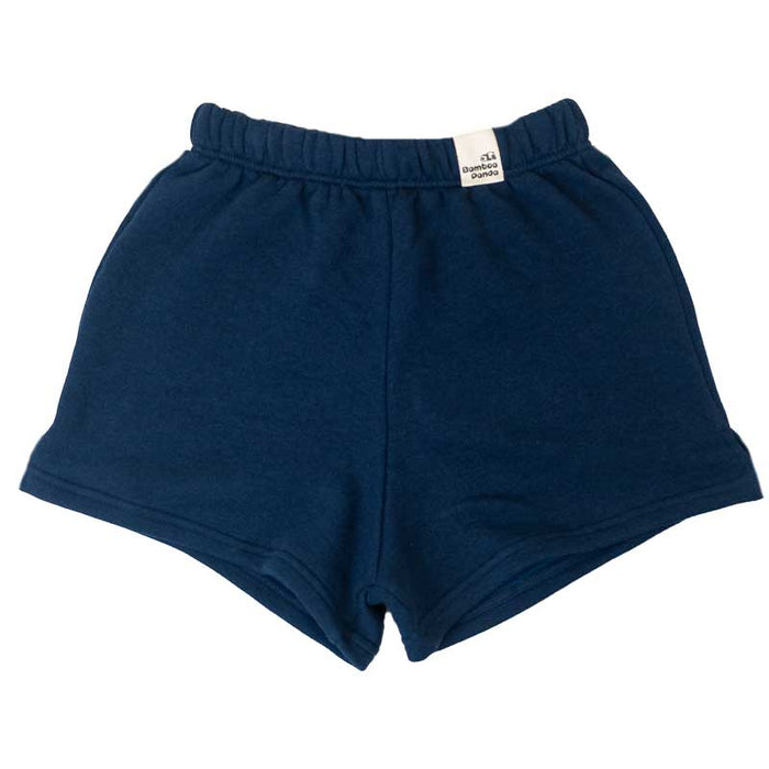 Bamboo Panda Kids Fleece Shorts Navy